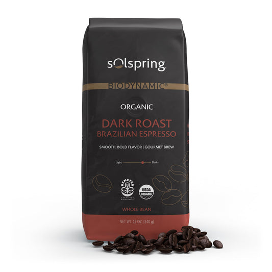 Solspring® Dark Roast Brazilian Espresso, Biodynamic® Organic (12 oz.)