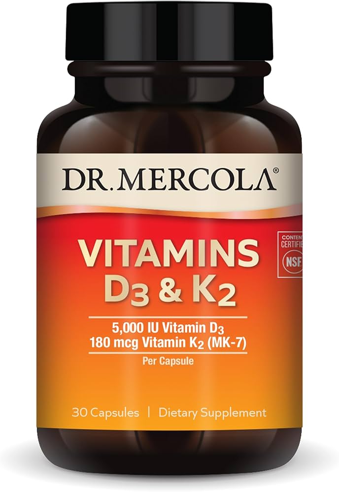 Vitamins D3 & K2 (30 per Bottle): 30-Day Supply