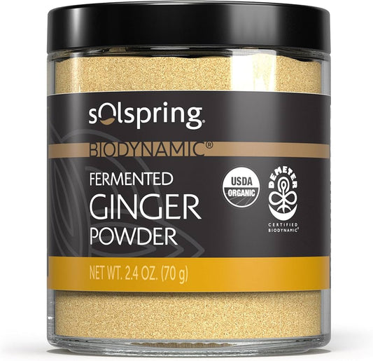 Solspring® Fermented Ginger Powder, Biodynamic® Organic (2.4 oz. per Jar)