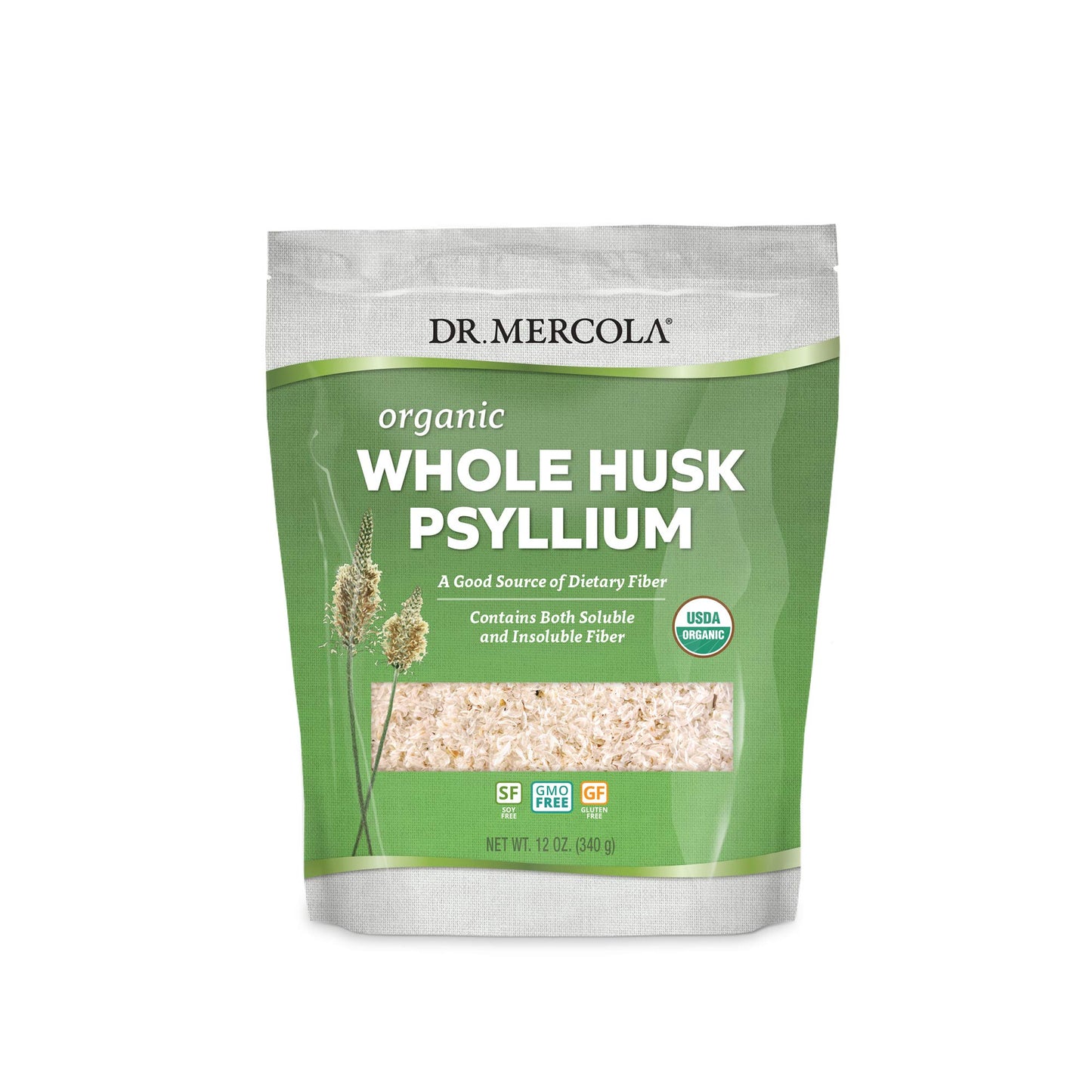 Organic Whole Husk Psyllium 12 oz.